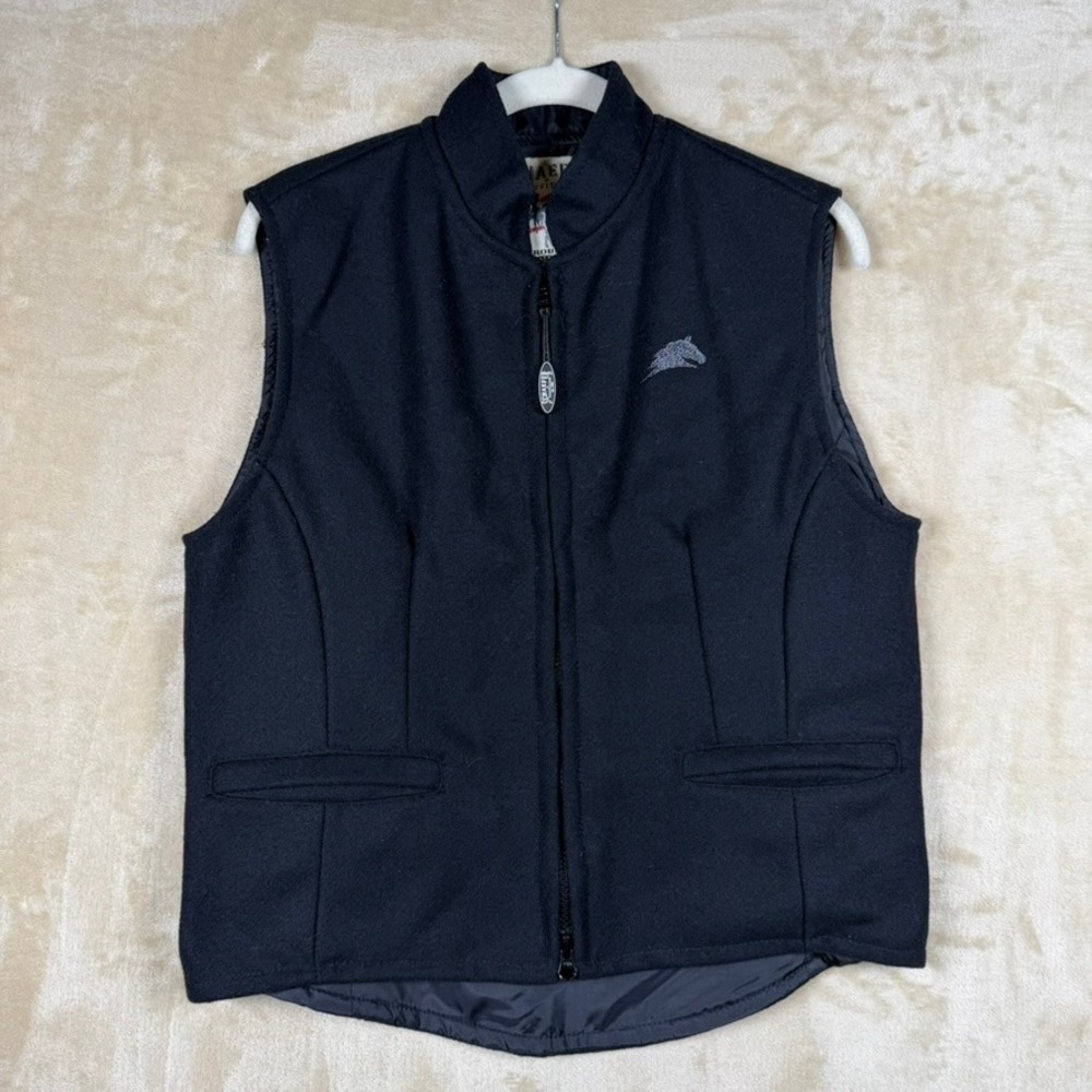 Schaefer Outfitter Vest‎ Mens M Wool Blend Black Embroidered Horse Ranch Western